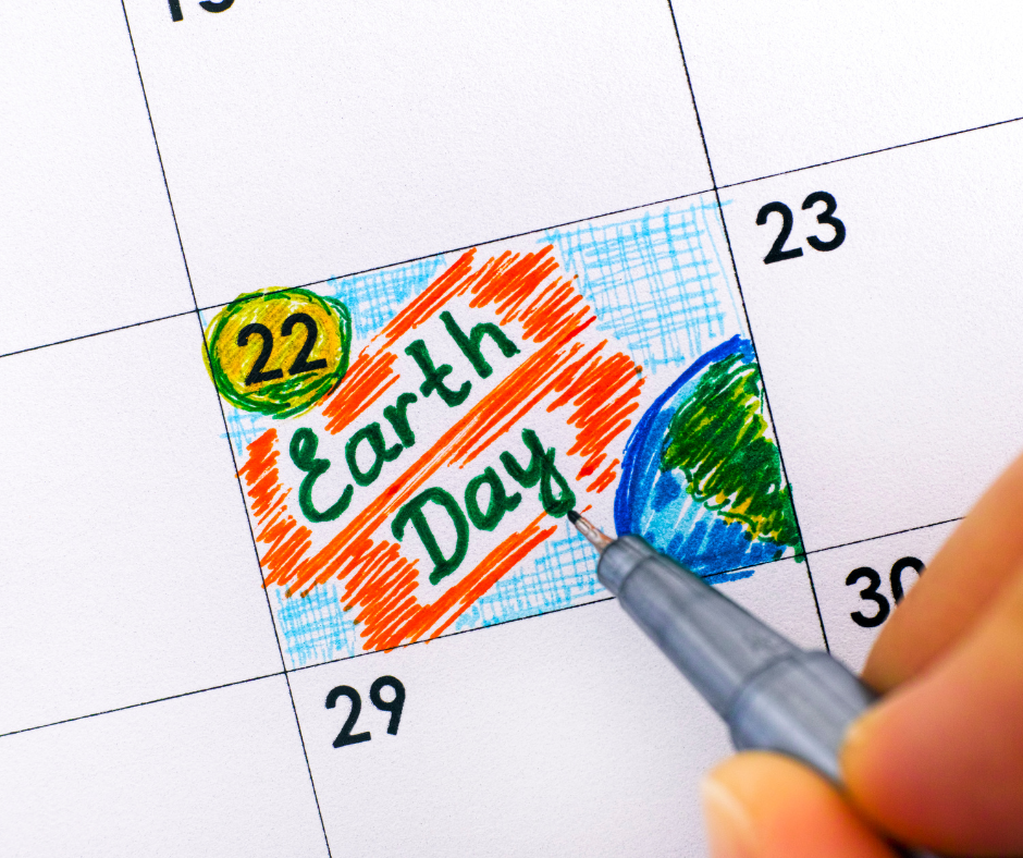 Calendario che indica la Giornata Mondiale della Terra nel giorno del 22 aprile.